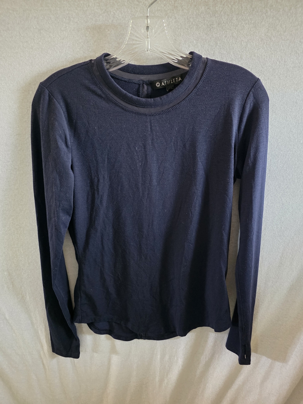 Athleta Navy Long Sleeve Crewneck Top